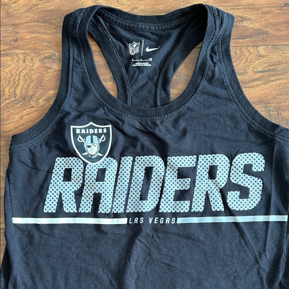 Nike Black Tank Top with White Raiders Las Vegas Design - Picture 2 of 4